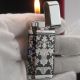 Copy Cartier Black & Silver Cartier Lighter With Printed Flower   (4)_th.jpg